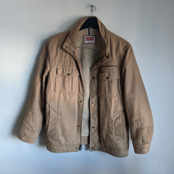 Levi's Men's Khaki Sherpa Trucker Jacket